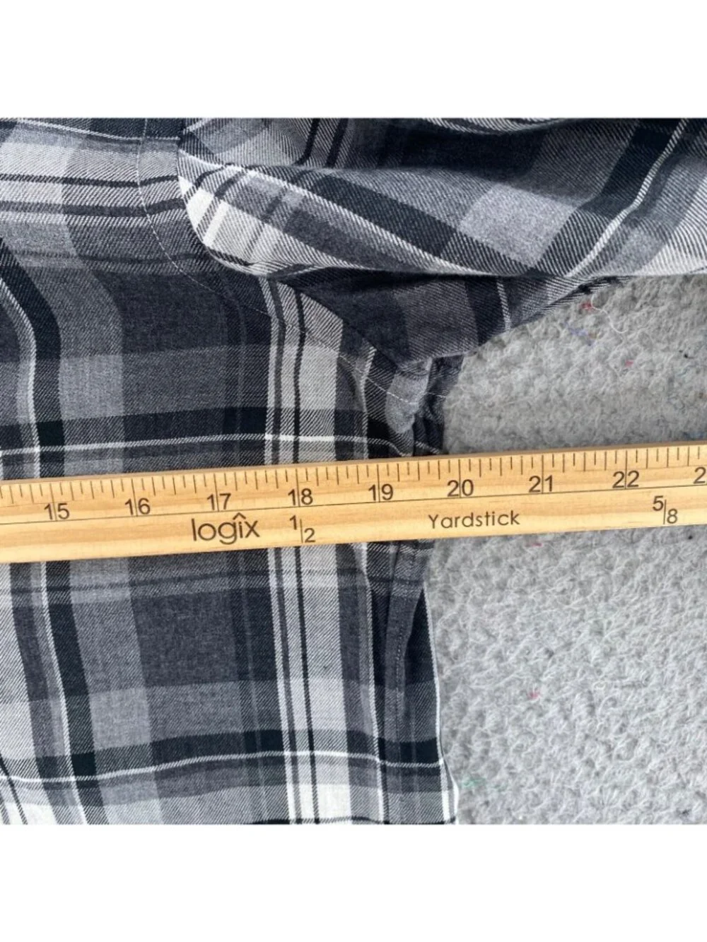 Ralph Lauren Shirt Boys Medium Gray Plaid Flannel Button Up Collar Long Sleeve